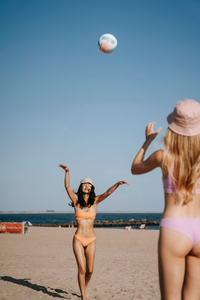 Woman in a bikini by the water