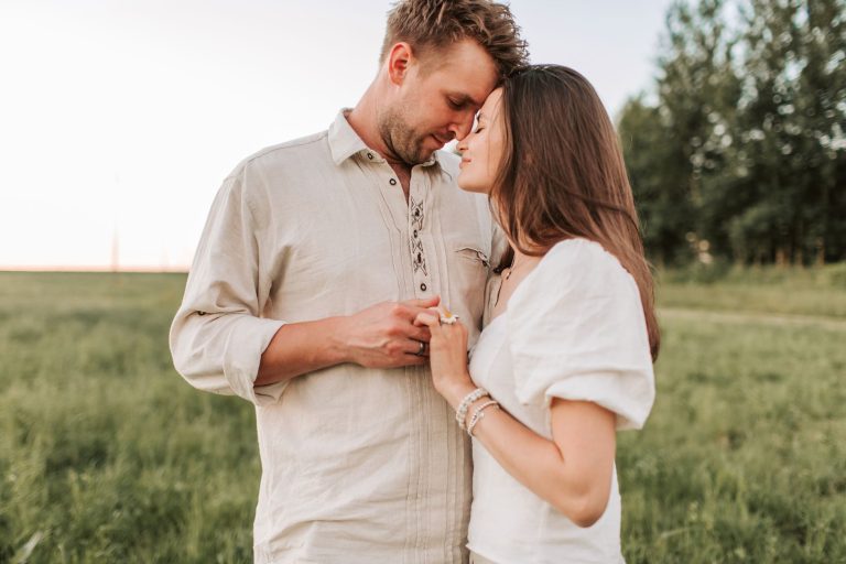Couple embracing