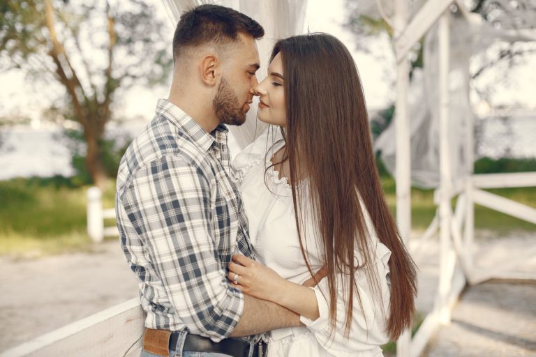 Couple embracing
