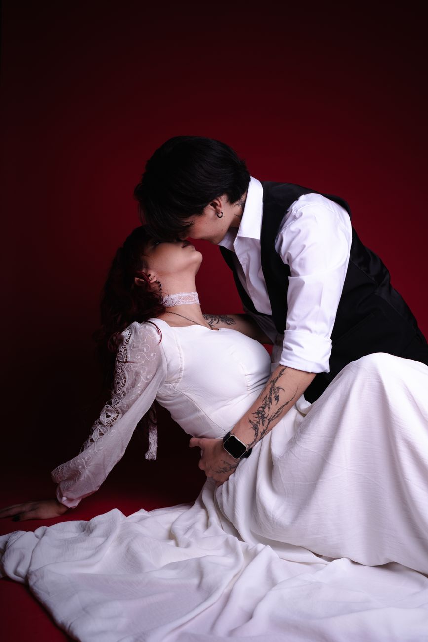 Couple embracing