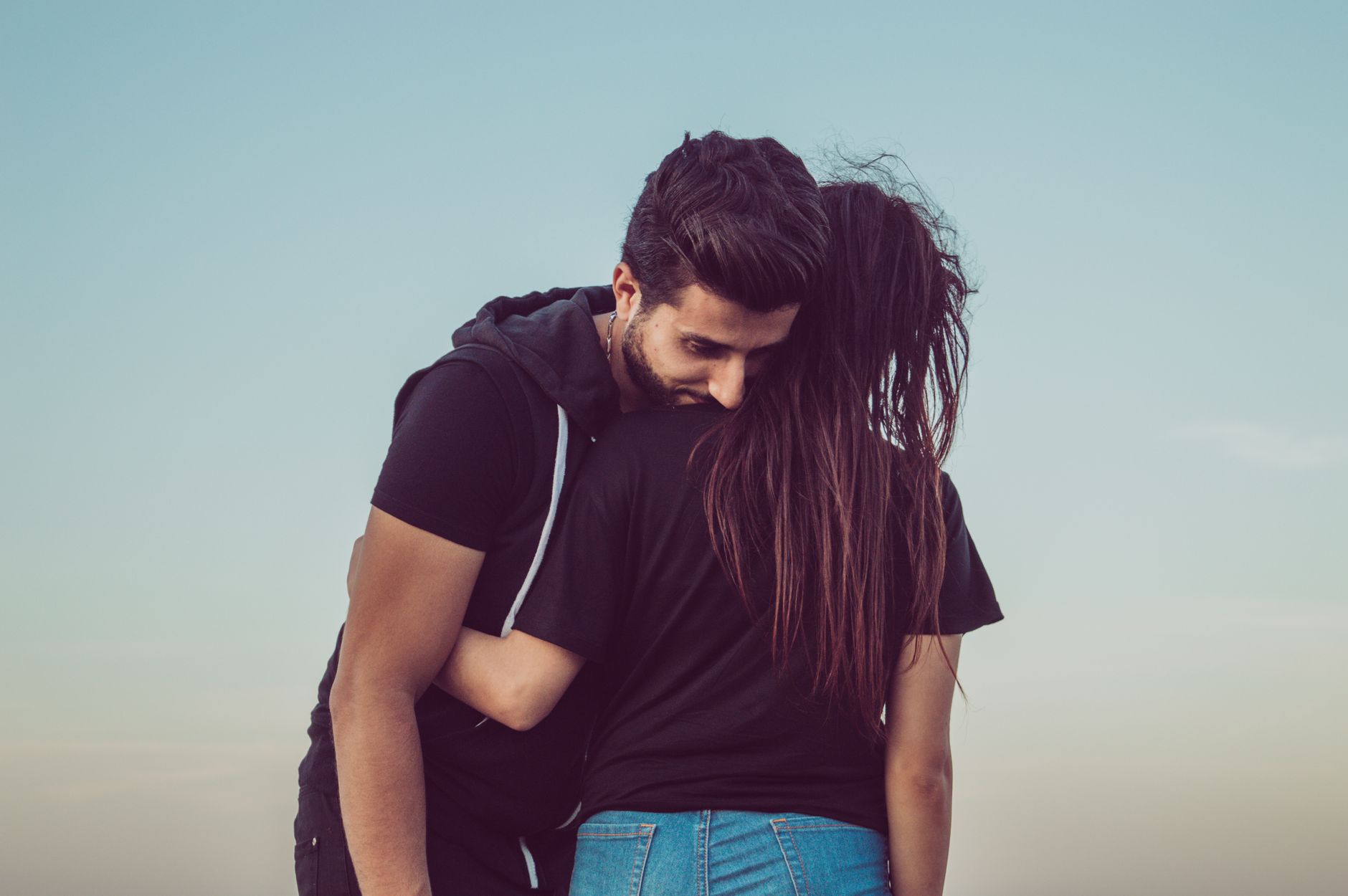 Couple embracing