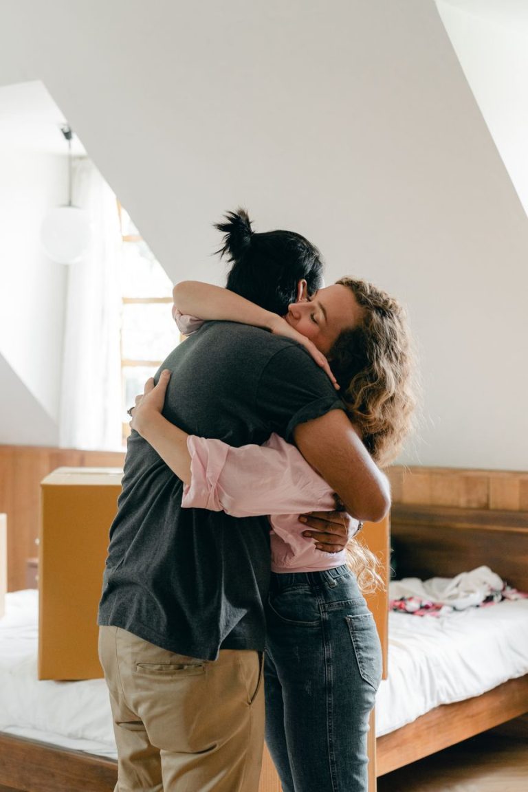 Couple embracing