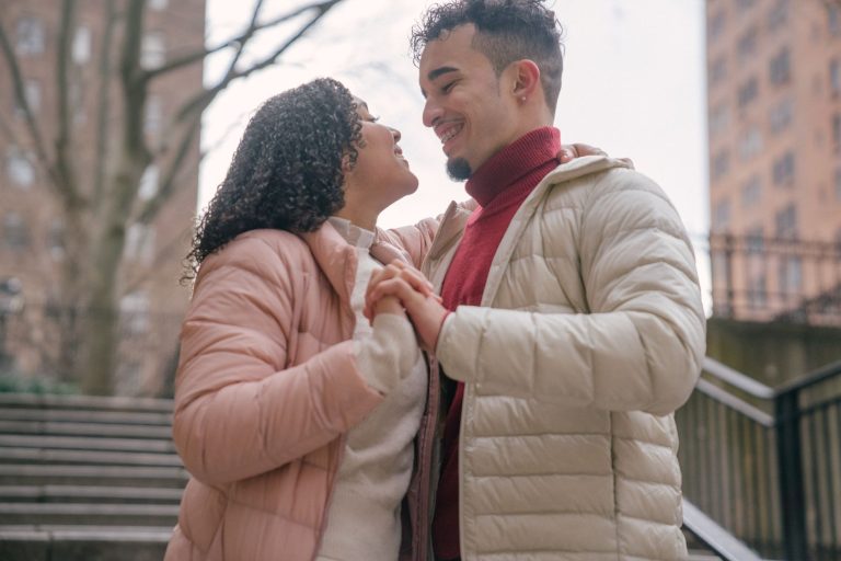 Couple embracing