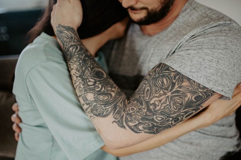 Couple embracing