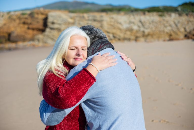 Couple embracing