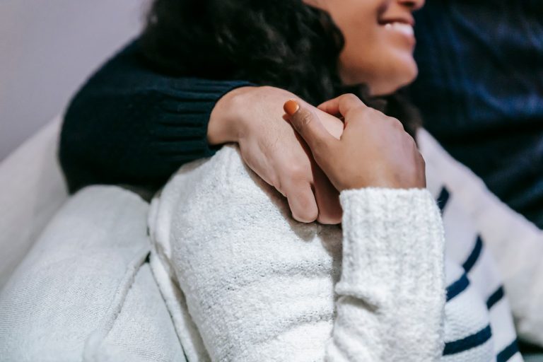 Couple embracing