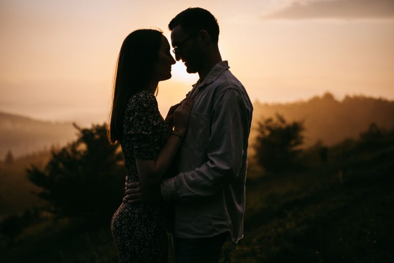 Couple embracing