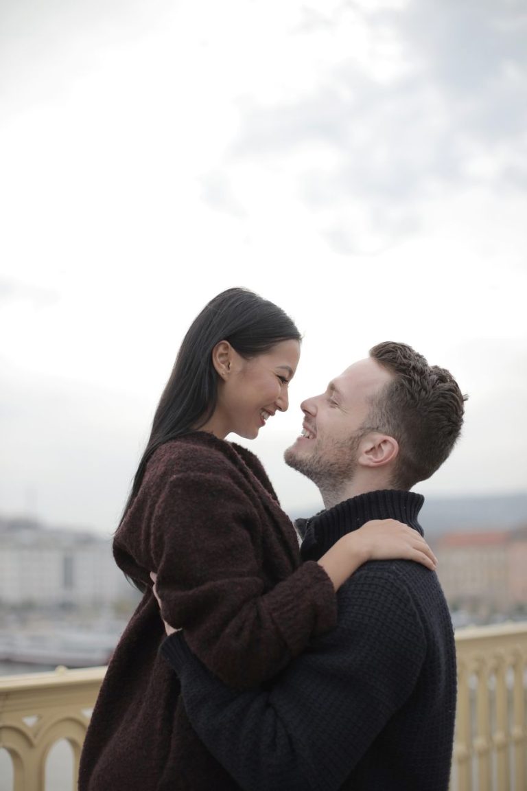 Couple embracing