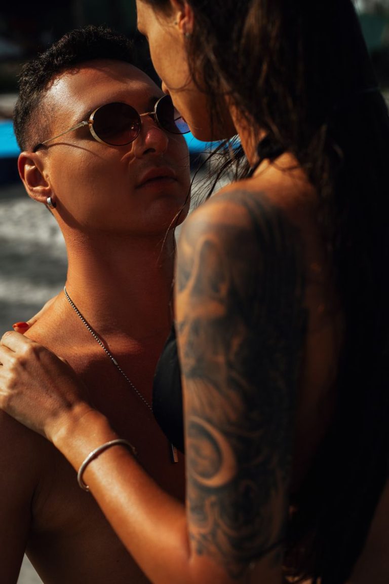 Couple embracing