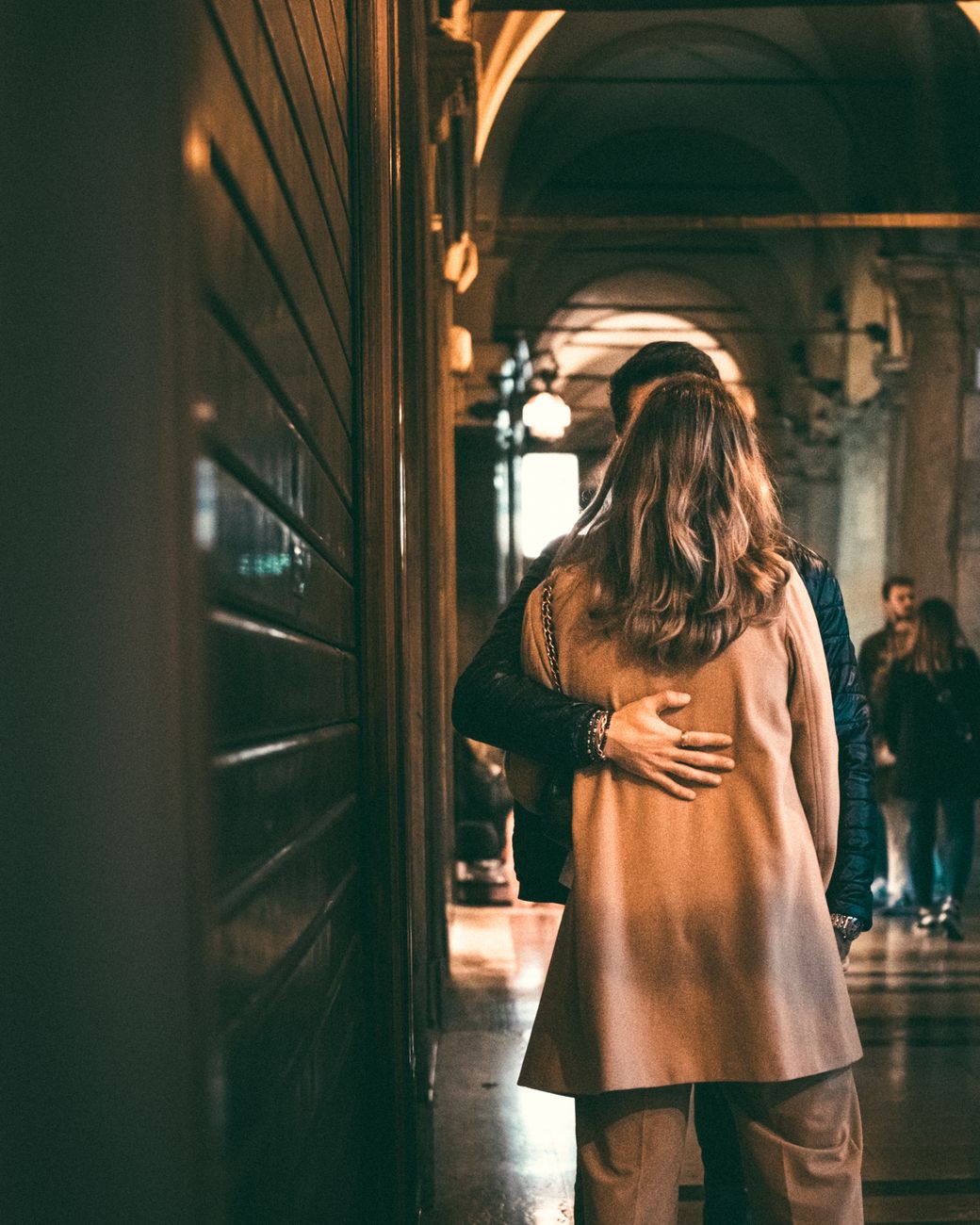 Couple embracing